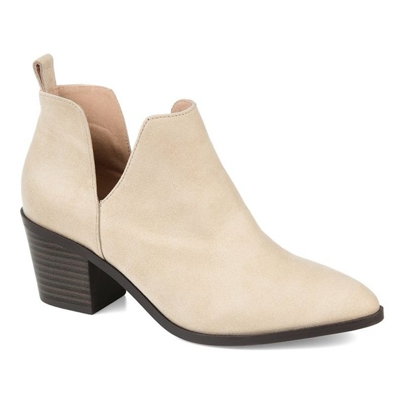 Journee Collection Shoes - 37. Journee Collection Women's Lola Cut Out Stacked Heel Dress Booties - Sand